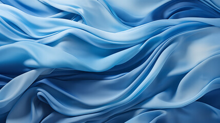 Obraz premium Vivid Blue Wavy Satin Cloth Background for Luxury Design