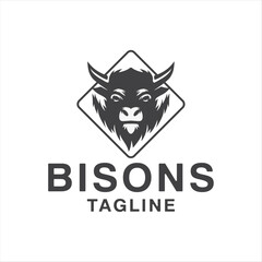 bison head logo in black inside a square