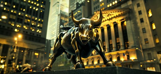 Financial markets stock trading background showing a bull market, business analytic technology, data dashboard concepts. Generative AI