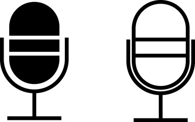 microphone icon in line and fill style. Vector illustration