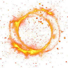 Circle of gold dust isolated on transparent png.
