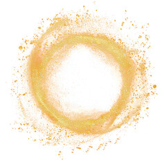 Circle of gold dust isolated on transparent png.
