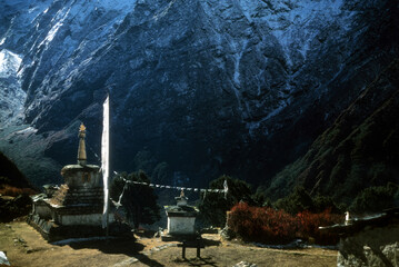 Thyangboche monastery and peak of Ama Dablam