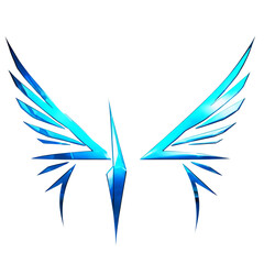 Dwa niebieskie skrzydła na przezroczystym tle. Ilustracja wektorowa dla Twojego projektu