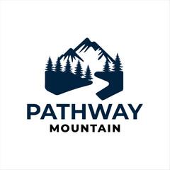 Pathway logo with a mountain concept that gives the feel of a traveler or climber