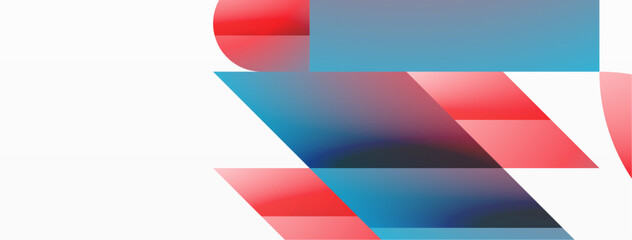 Assorted geometric shapes unite in a minimalistic abstract backdrop, offering a versatile canvas for contemporary design for digital designs, presentations, website banners, social media posts