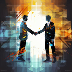 Handshake between two successful business partners