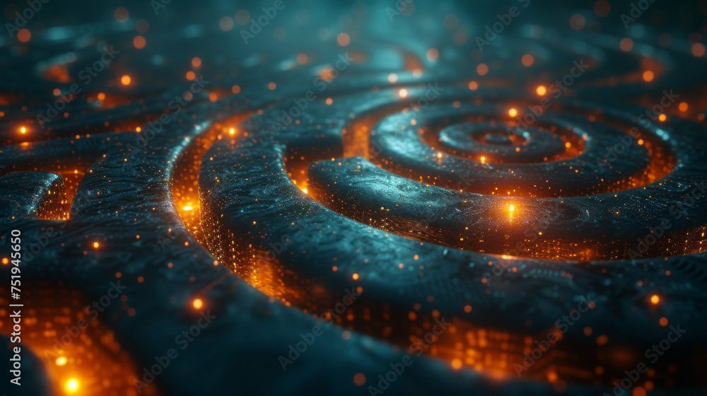 Poster a virtual mazelike image representing the complexities of corporate debt and equity. the maze is mad