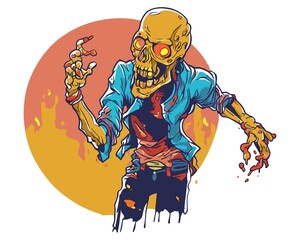 Zombie Skleton slime illustration design
