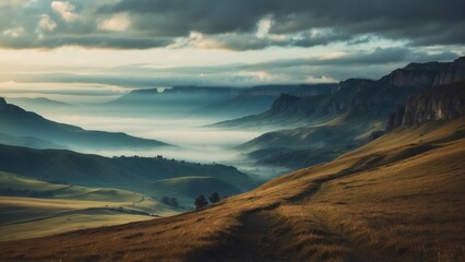 Amazing view to stunning landscape background