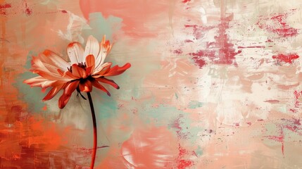 flower with minimalist painting. generative ai