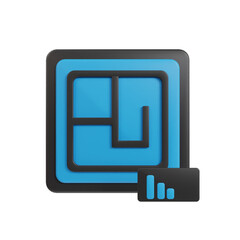 Realtor and property 3d icon render clipart