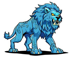 Zombie lion slime illustration design
