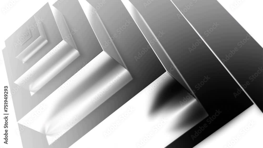 Poster moving 3d square with waves. motion. pyramid with moving wave squares on white background. 3d pyrami