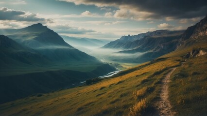 Amazing view to stunning landscape background