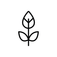 Flower sprout icon line design template isolated