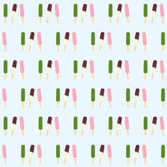 シンプルでかわいいアイスのイラストのパターン