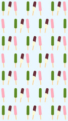 シンプルでかわいいアイスのイラストのパターン