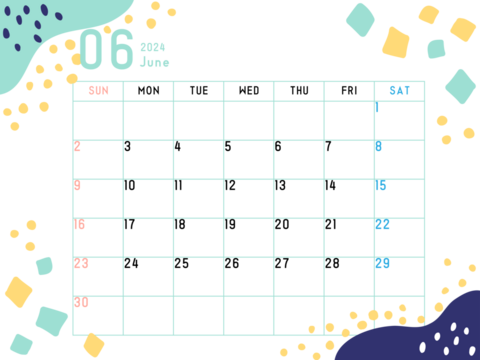 2024年6月のカレンダー02　