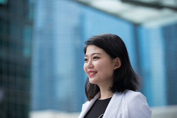 Portrait of a young asian business woman.