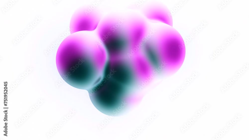 Poster abstract 3d deformed figure. design. surrealistic object based on pulsating spheres on a white backg