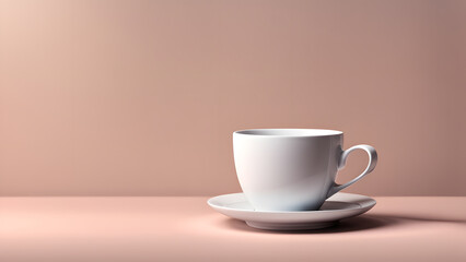 Obraz premium Sleek 3D Coffee Cup Mockup Template for Stylish Presentations of Aesthetic Beverage Breakfast Illustrations