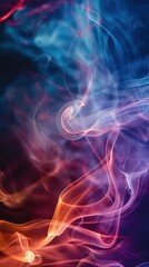 abstract background smoke curves and wave in blue and purple color background