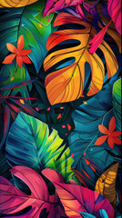 iPhone wallpaper vibrant leaves
