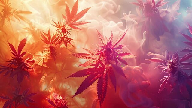 Bold Bright Marijuana Leaves on Radiant Background