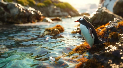 Foto op Canvas penguin on the beach © Sundas