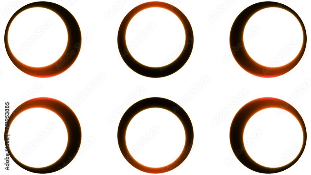 Poster pulsating rows of circles on white background. motion. pulsating circles with effect of filling pain