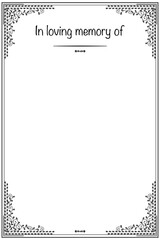 Vector - Border or frame with vintage style. Rest in peace (RIP). Black and white color. Can be use for invitation card, poster, web.