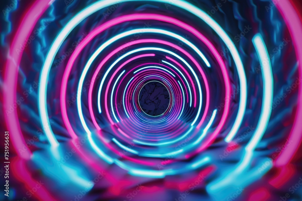 Aufkleber a marble vortex that draws the viewer's eye into its center, illuminated by concentric circles of ne
