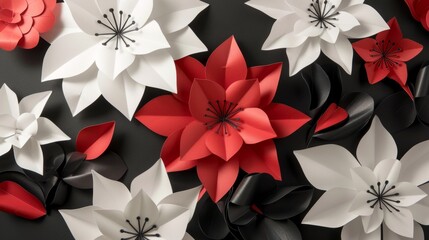 paper flowers background generative ai
