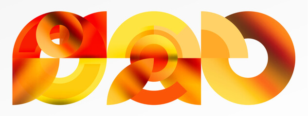 Fototapeta premium Round elements and circles geometric minimal composition background. Vector Illustration For Wallpaper, Banner, Background, Card, Book Illustration, landing page