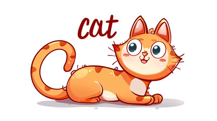 Happy Cartoon Cat - Illustration