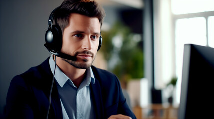 Portrait of a Businessman with Headset