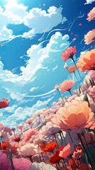 Obraz na płótnie Canvas A vibrant field of poppies