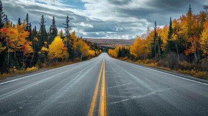 Fototapeta premium high way to forest. Generative AI.