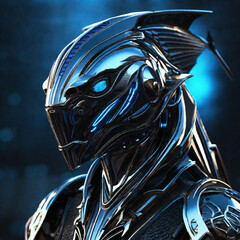3D rendering of a cyber man in a futuristic space suit