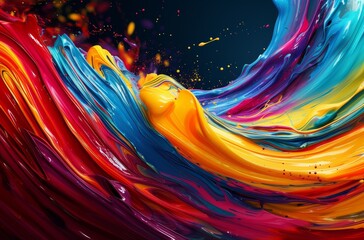 Vibrant Abstract Paint Swirls