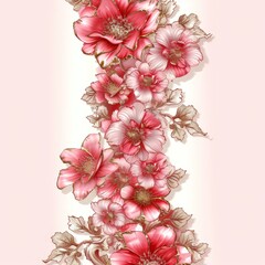 Elegant Floral Design on Pink Background