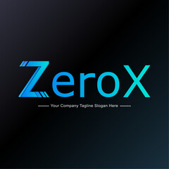 Zerox Organization Logo Design Premium. 
Creative Zero X Company Modern Logo in Blue Gradient Vector Template.
Xerox Photocopier, Printer Brand Sign or Symbol Illustration