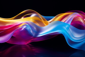 Modern and Abstract Liquid Color Waves, Evoking a Sense of Fluidity and Motion in a Dynamic Composition, Generative AI