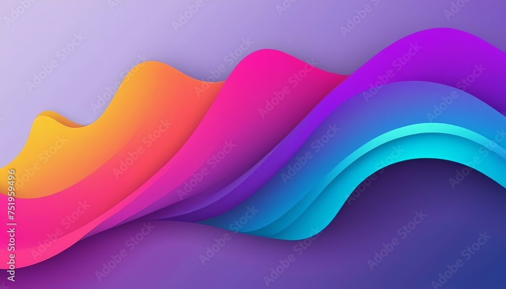Poster fluid abstract background with colorful gradient in 2d illustration
