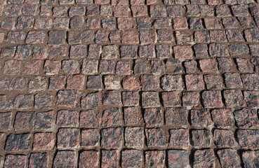Brown paving stone surface