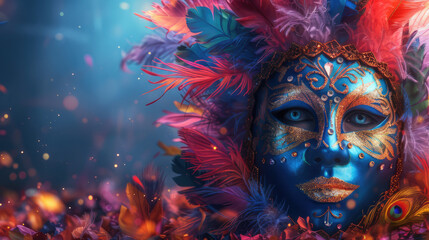 Venetian carnival mask graphic design