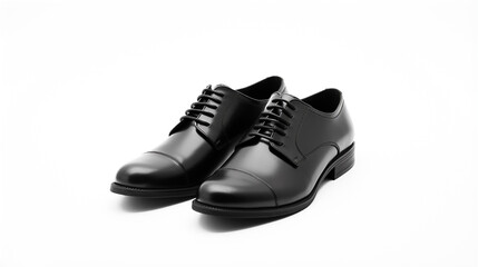 black office shoes on white background