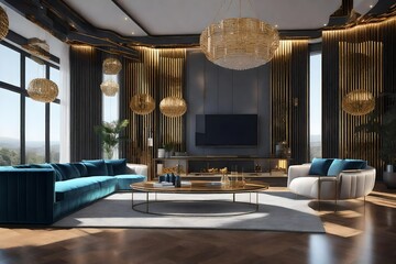 living room interior with lcd