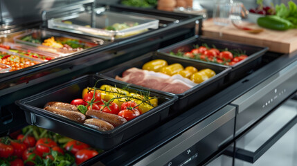 The temperature control offers various heat settings for different types of foods.